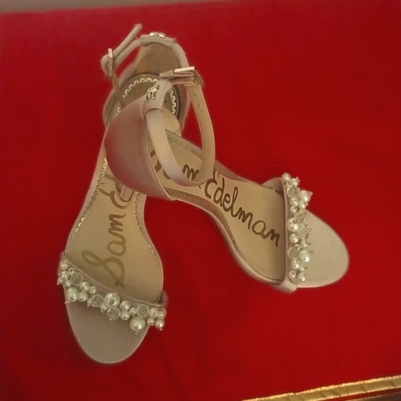 ❤ Sam Edelman Dressy Heel Front Strap w-Pearl Bead - Blush Pink - Picture 5 of 9